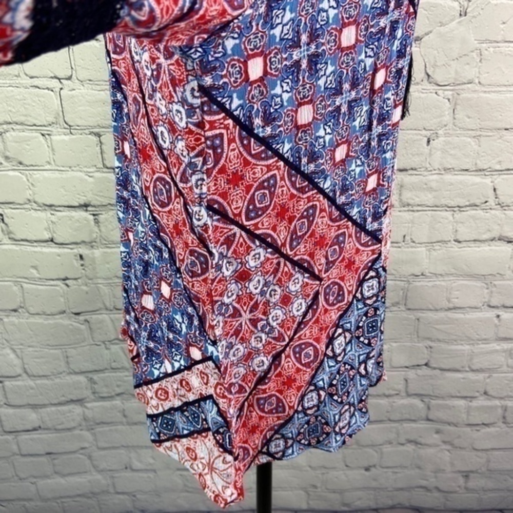 Jessica Simpson‎ Blouse Top Bandana Alaya Sheer Lace Boho Peasant Top Size L - Picture 8 of 16
